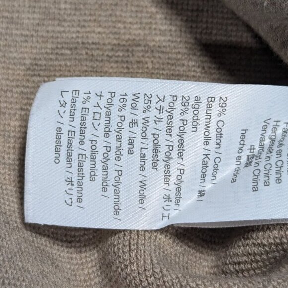 J.Crew Tan Camille Shrunken Sweater Knit Blazer Cotton Wool Poly Jacket Medium - Picture 5 of 6